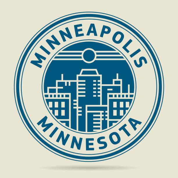 Stamp or label with text Minneapolis, Minnesota Stamp or label with text Minneapolis, Minnesota written inside, vector illustration minneapolis illustrations stock illustrations