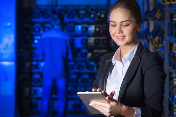 istock Beautiful woman at mining farm 876055674