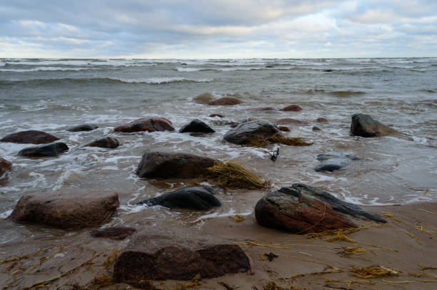 istock rocky sea beach with wide angle perspective 876067510