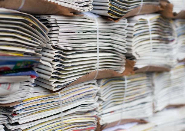 istock Pile of newspapers.Big stack of magazines Press 876072148