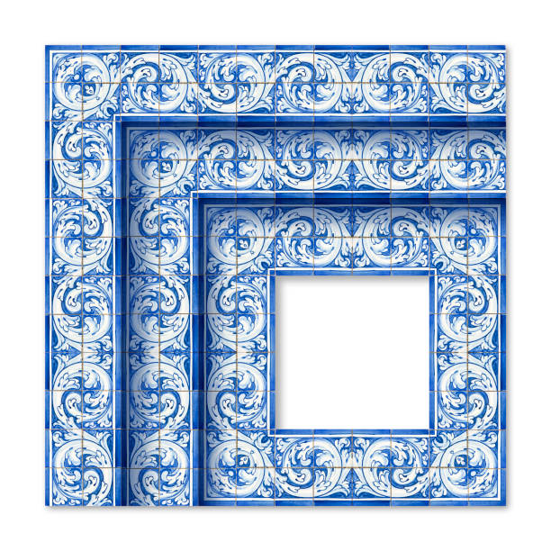 istock Frame design with typical portuguese decorations called 