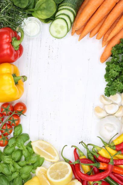 istock Vegetables collection tomatoes carrots cooking ingredients portrait format 876084980