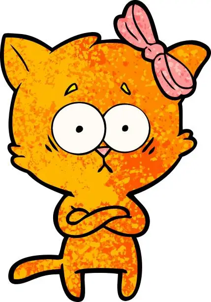 Vector illustration of cartoon cat