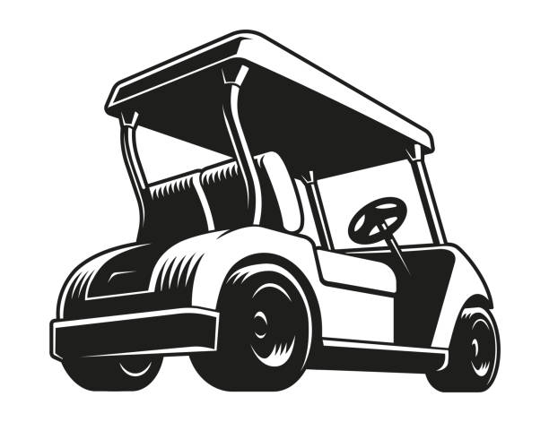 wektor wózka golfowego - off road vehicle obrazy stock illustrations