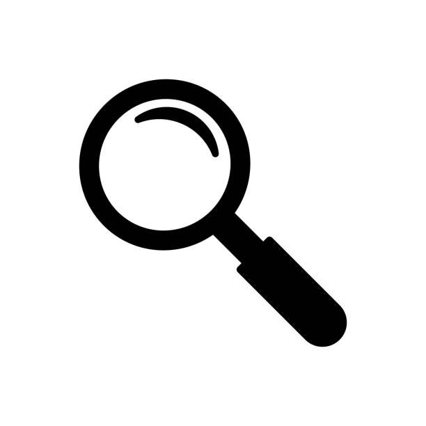 ikona lupy - seo design search engine magnifying glass stock illustrations