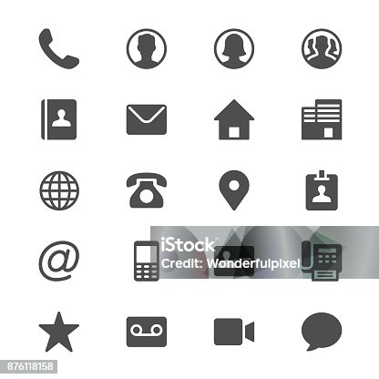 istock Contact glyph icons 876118158