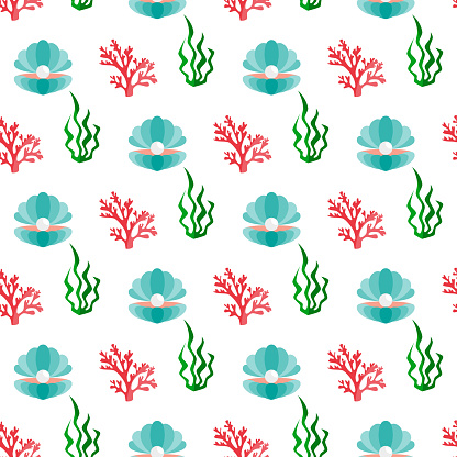 Shell Pear Pattern Shell With A Pearl Pattern Stock Illustration - Download Image Now ...