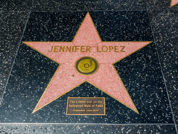 Jennifer Lopez's Star, Hollywood Walk of Fame - August 11th, 2017 - Hollywood Boulevard, Los Angeles, California, CA, USA stock photo