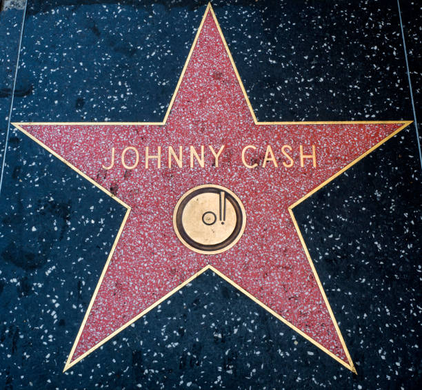 Johnny Cash's Star, Hollywood Walk of Fame - August 11th, 2017 - Hollywood Boulevard, Los Angeles, California, CA, USA stock photo