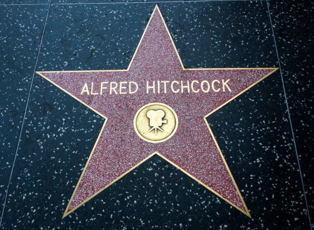Alfred Hitchcock's Star, Hollywood Walk of Fame - August 11th, 2017 - Hollywood Boulevard, Los Angeles, California, CA, USA stock photo