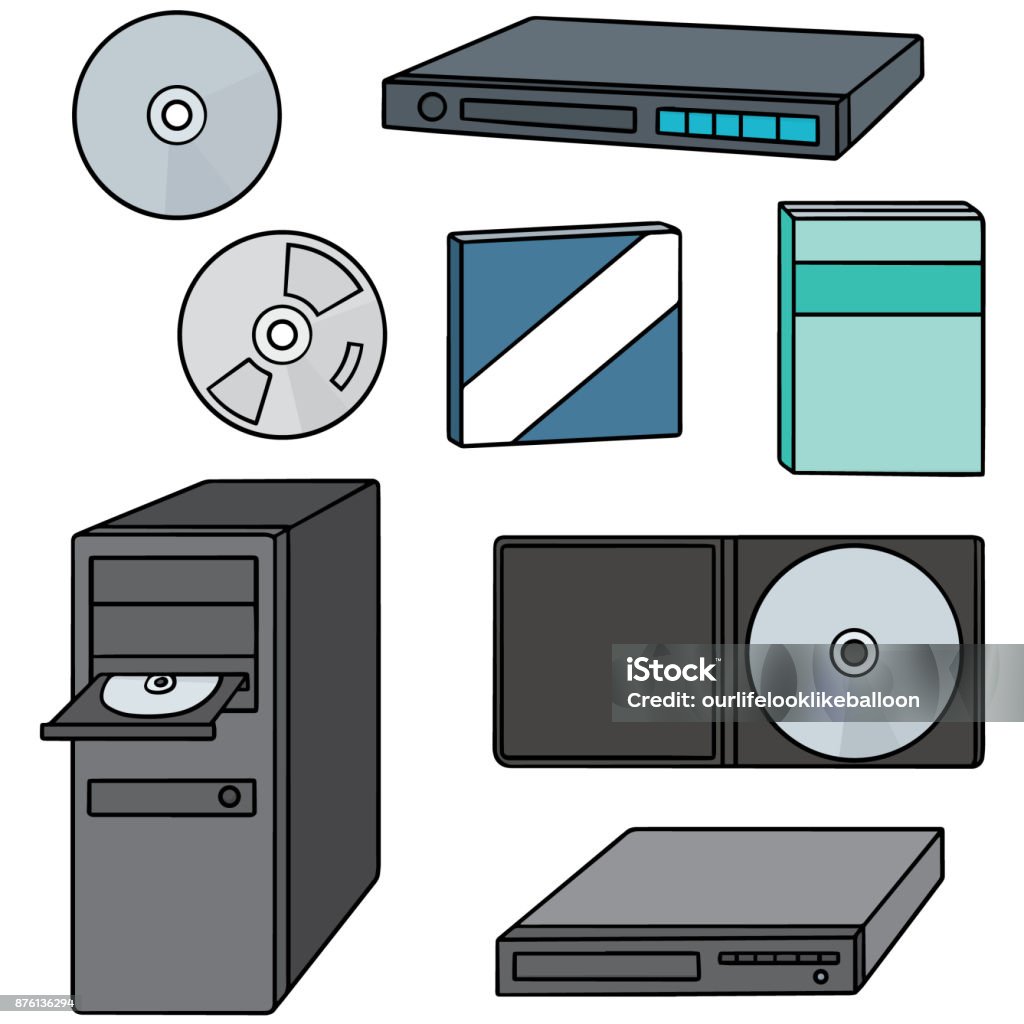 lecteur de CD, dvd, blu-ray - clipart vectoriel de Alimentation électrique libre de droits