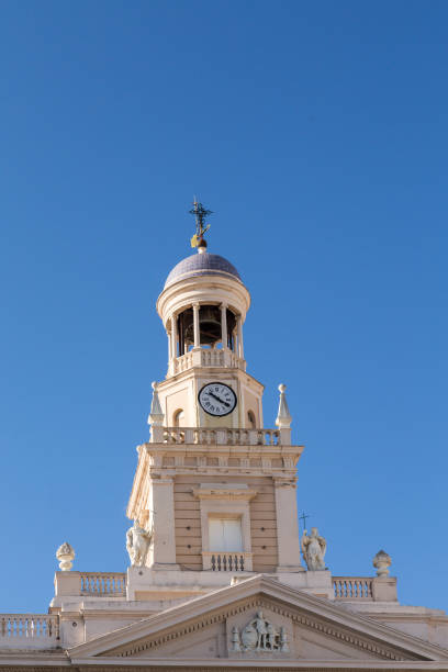 istock Clock and Bell Tower on Cadiz Church 876136912