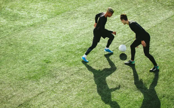 Photo of Soccer players in action on field