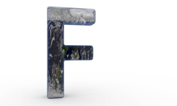 istock World plated letter F background paper, 3d rendering 876140926