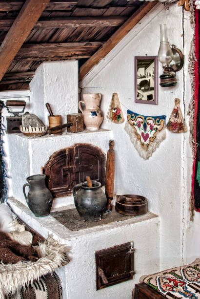 istock Ancient wood-burning kitchen in medieval period 876146954