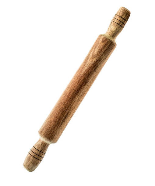 istock Hand holding rolling pin, isolated on a white background 876147170