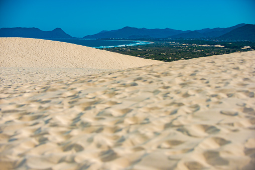 Joaquina Beach seen from joaquina dunes, Florianópolis, Santa Catarina, Brazil