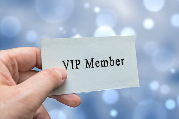 VIP Member card in hand stock photo
