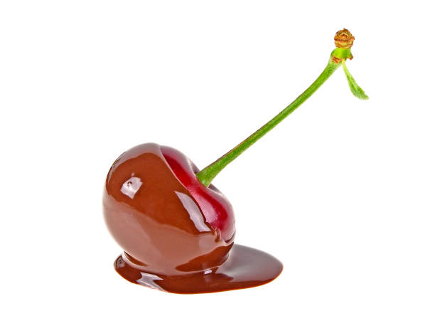 istock Cherry in hot chocolate on a white background 876154006