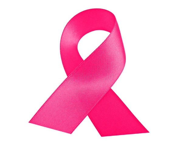 istock Pink ribbon isolated on white background 876168594