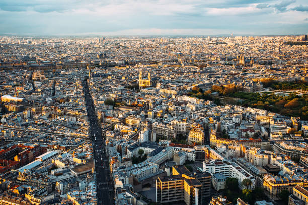 istock Panoramic view of Paris city 876181318