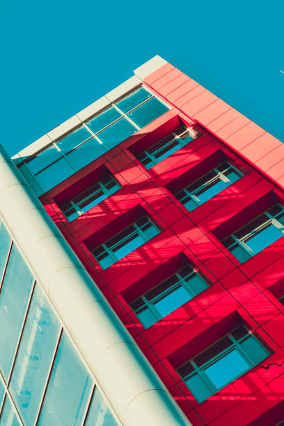 istock modernistic front part of the building in style hi-tech 876195334