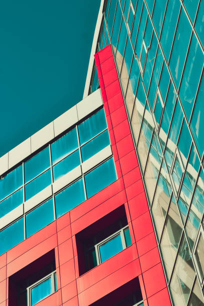 istock glass of the modern building with reflection 876195440