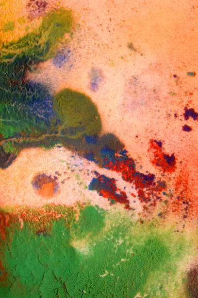 istock dried streaks of multicolored paint with cracks 876199960