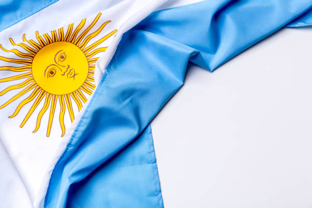 Argentina flag on towel surface illustration with, country symbol