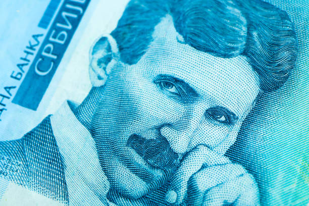 istock Serbian 100 dinara currency banknote, close up. 876212292