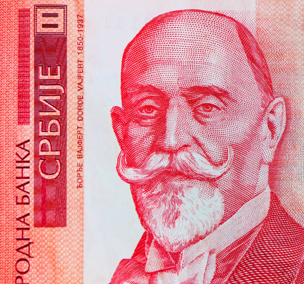 istock Serbian 1000 dinara currency banknote, close up. 876212360