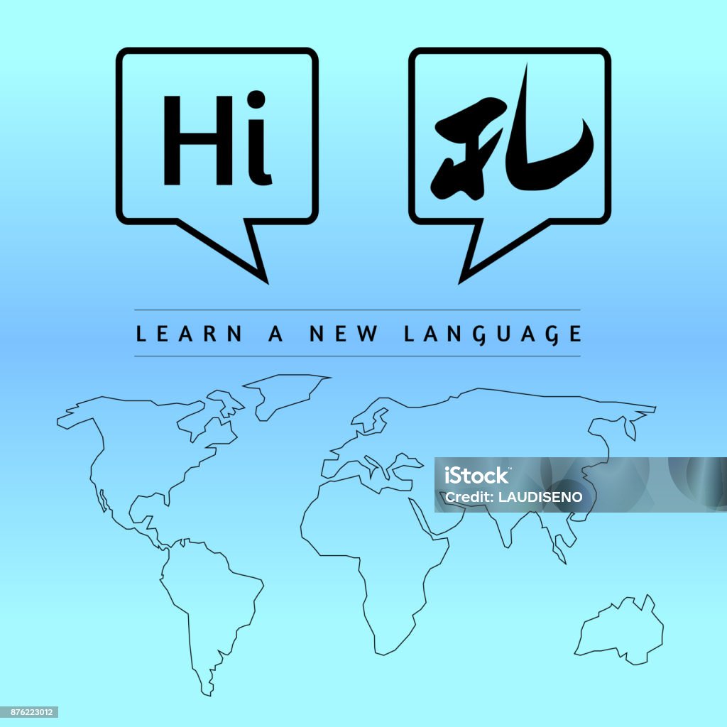 New Language Drawing Learn Language Stock Illustration - Download Image Now - Adult, Clip ...