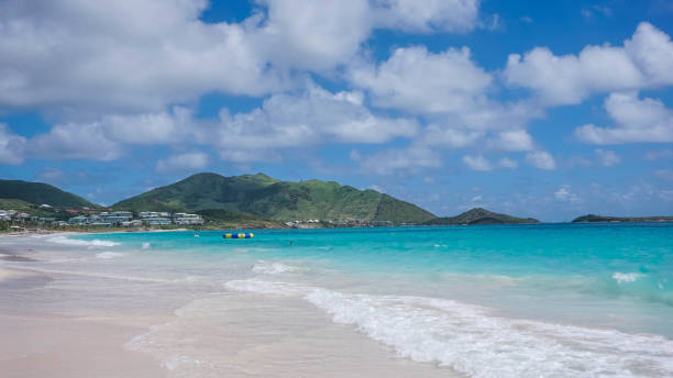 Scenery from Saint Martin's Beach in Caribbean Scenery from Saint Martin's Beach in Caribbean sea saint martin caribbean stock pictures, royalty-free photos & images