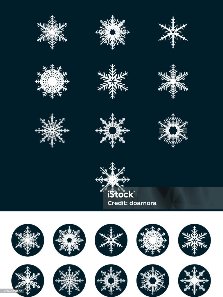 Set of Snowflakes Set of Snowflakes. Design for badges, icons and labels. Abstract stock vector