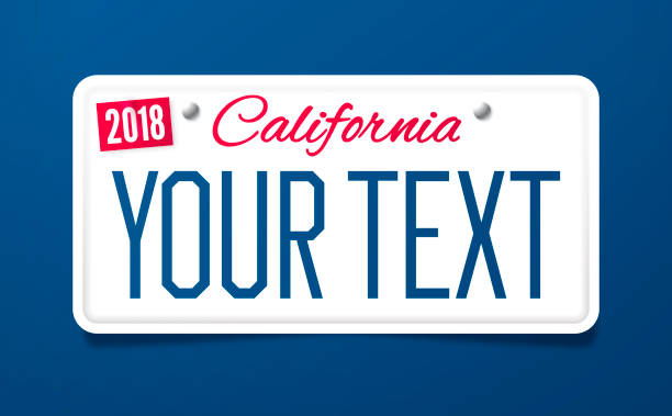 illustrazioni stock, clip art, cartoni animati e icone di tendenza di targa california - license plate