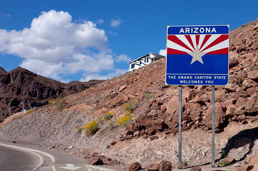 Welcome to Arizona road sign