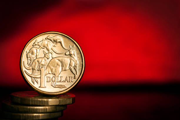 australian money background - australian dollars australia australian culture finance imagens e fotografias de stock