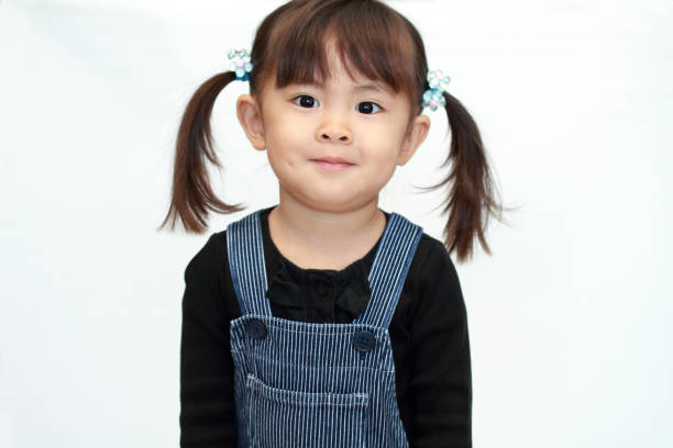 smiling Japanese girl (3 years old) (white back)