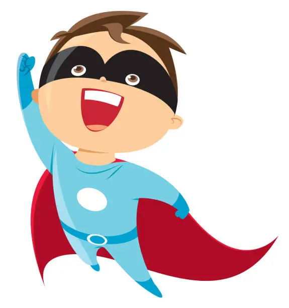 Vector illustration of Flying superhero