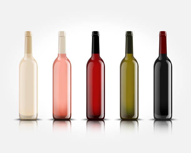 3d realistic vector isolated wine bottles without labels for your design and icon. Mockup for presentation of your product 3d realistic vector isolated wine bottles without labels for your design and icon. Mockup for presentation of your product wine bottle stock illustrations