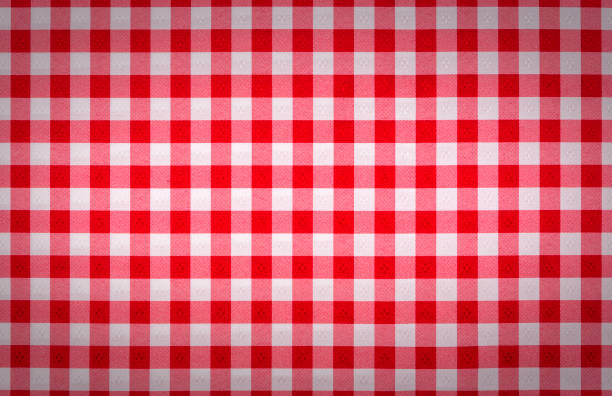 istock Red and white tablecloth italian style texture wallpaper 876289178