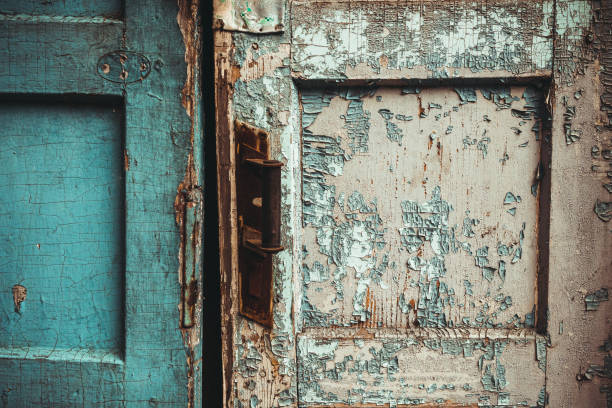 istock The texture of old door, which the old paint flaking 876289336