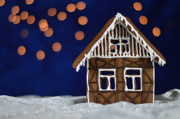 istock home made gingerbread house with bokeh sky 876291956