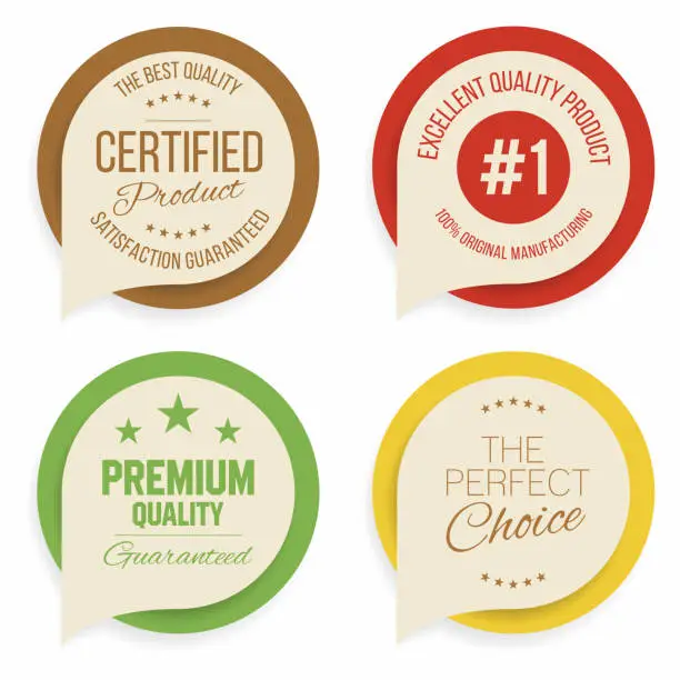 Vector illustration of Badges and labels collection. Quality, assurance marks