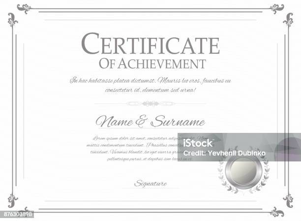 Certificate Design Template Retro Certificate Diploma Design Template Stock Illustration - Download Image Now