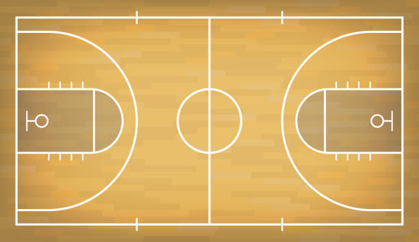 ilustrações, clipart, desenhos animados e ícones de quadra de basquete com piso de madeira. ver os de cima - basketball court basketball floor court