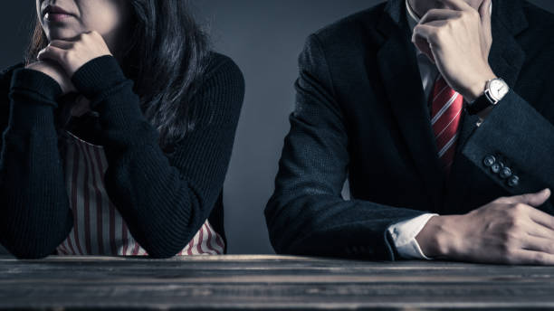 istock Couple relationship, housewife and office worker 876359934