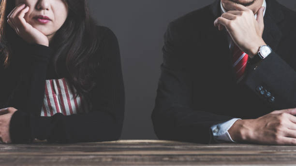 istock Couple relationship, housewife and office worker 876363534