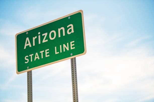 istock Arizona State Line Road Sign 876370730