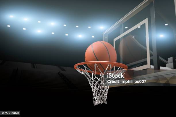 Basketball Stadium Arena Background Stock Photo - Download Image Now - Basketball - Sport, Basketball - Ball, College Basketball